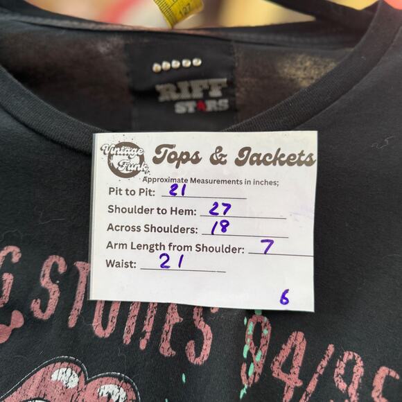 Vintage Rolling Stones Voodoo Lounge Tour 94/95 T-Shirt Black Riff Stars Medium - Picture 6 of 6
